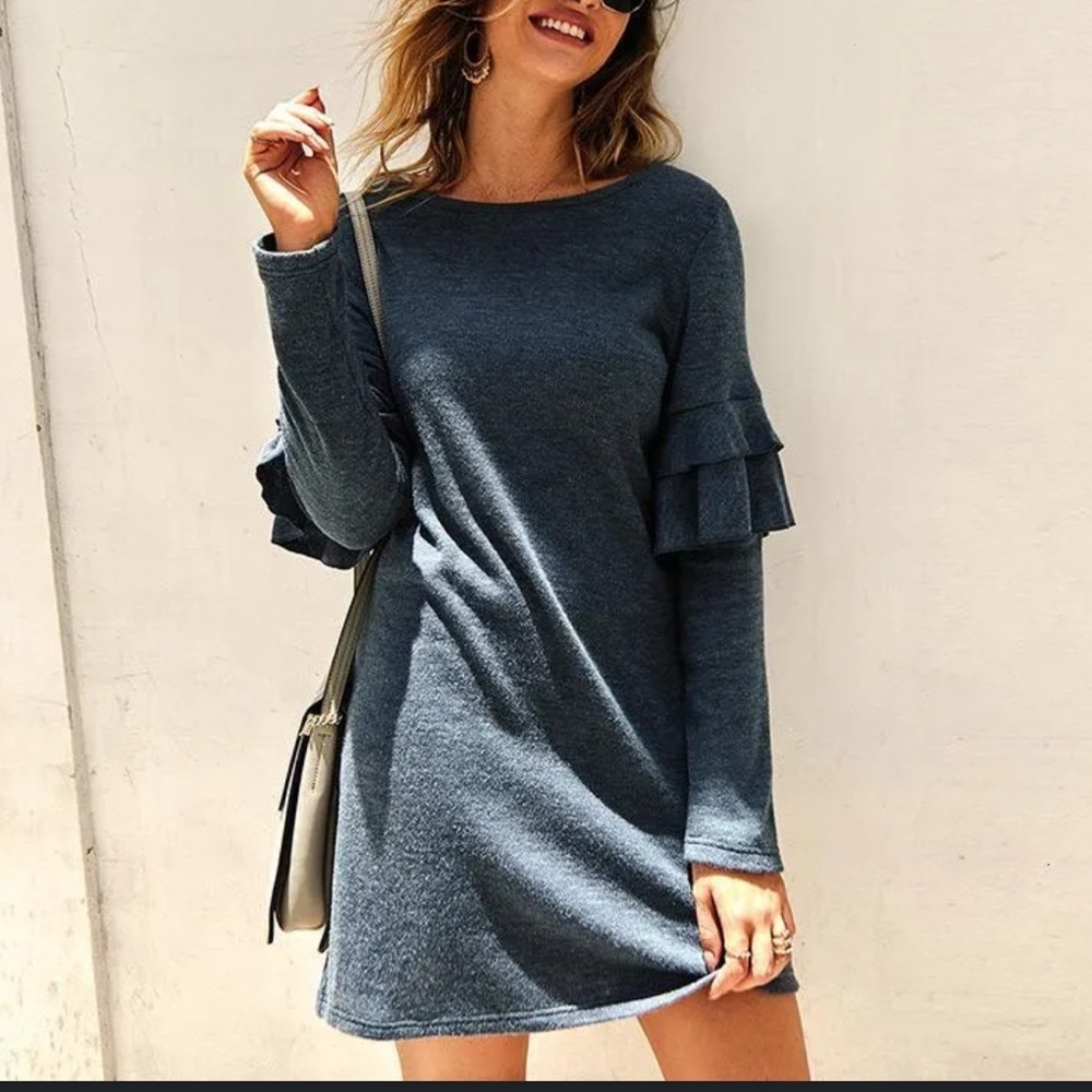 CURRENT ELLIOT The Ruffle Knit Dress